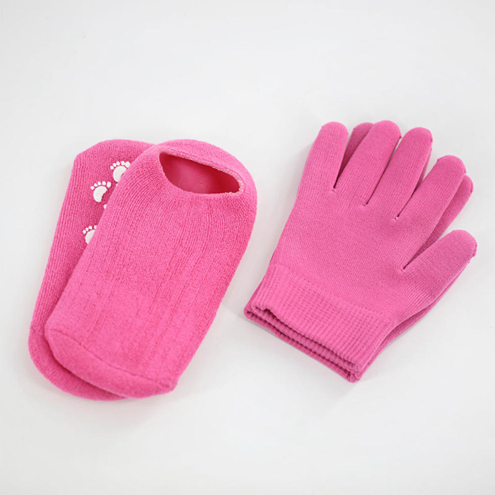 Cotton essential oil gel spa socks and gloves set