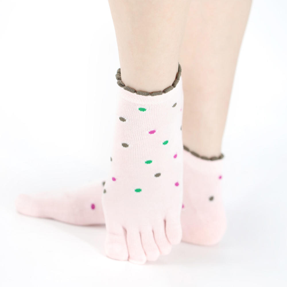 Cotton cropped five-toed socks