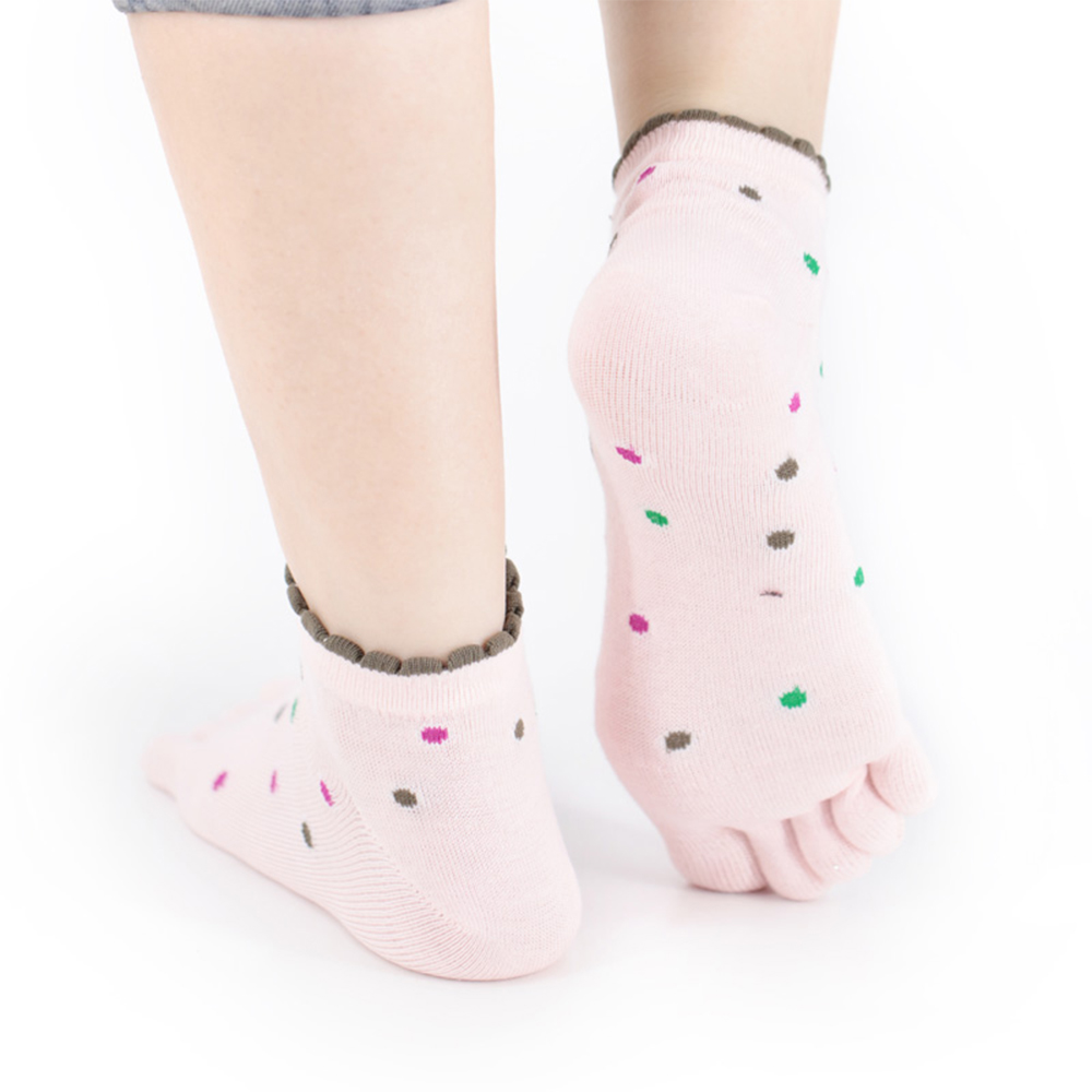 Cotton cropped five-toed socks