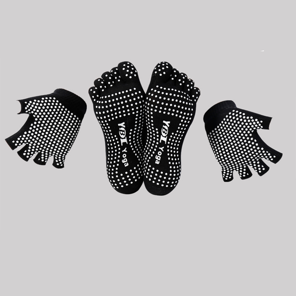 Five toe full toe yoga socks and gloves set