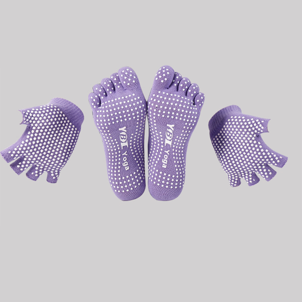 Five toe full toe yoga socks and gloves set
