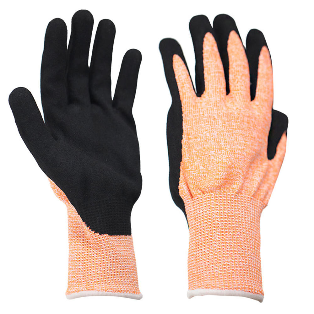Dipped nitrile thickened coating cut-resistant gloves