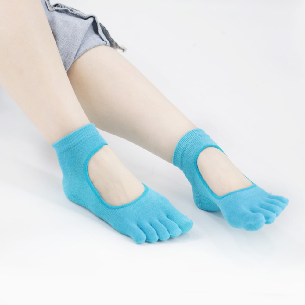 Elastic fabric five toed full toe back digging yoga socks