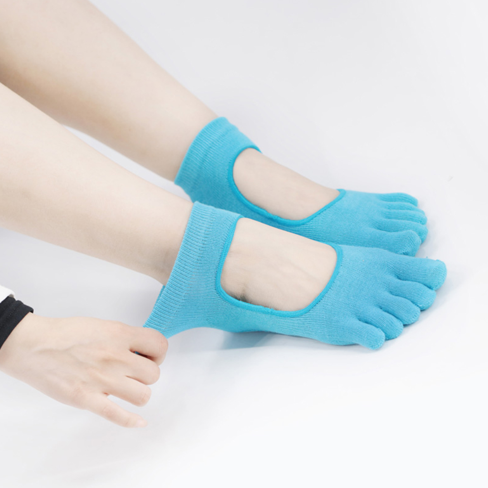 Elastic fabric five toed full toe back digging yoga socks