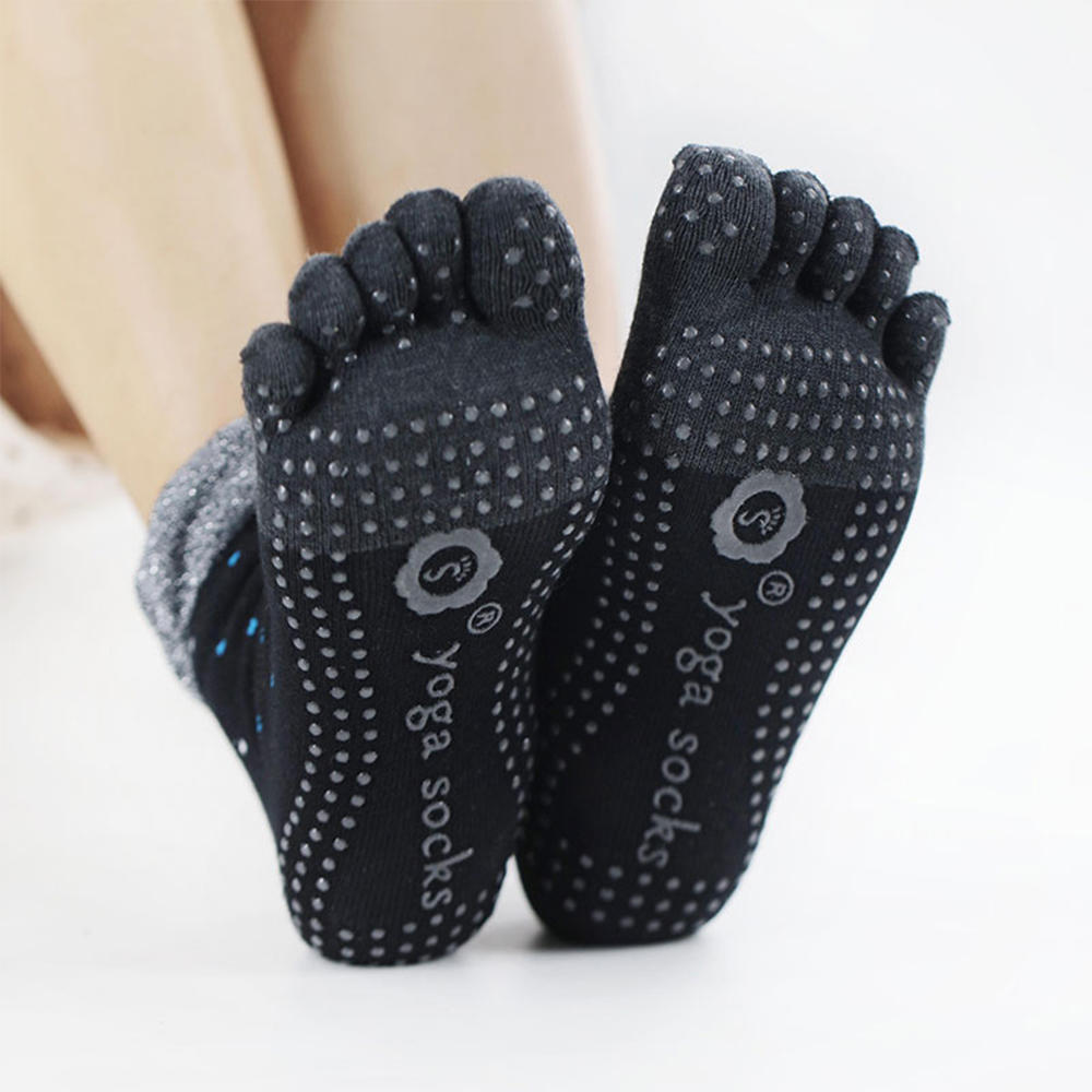 Lightweight breathable five toe full toe yoga socks