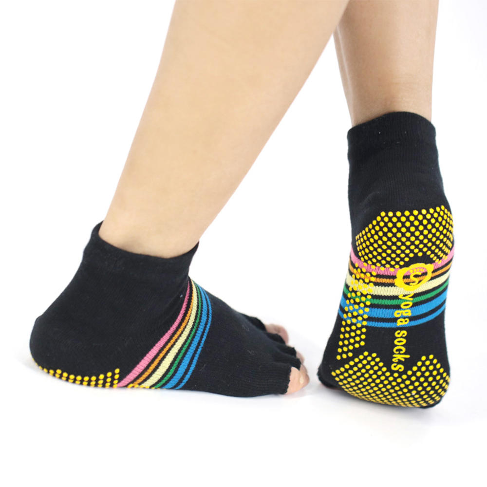 Non-slip five toe half toe yoga socks
