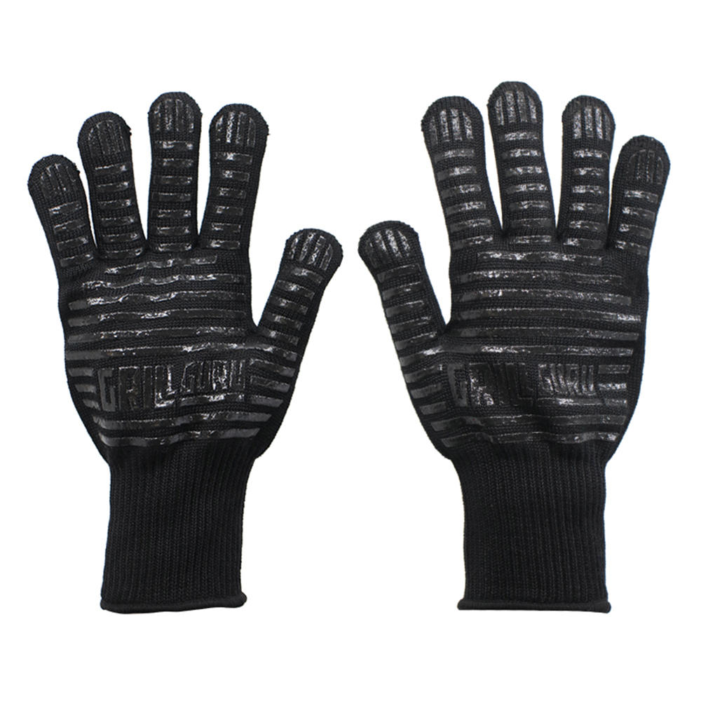 Silicone aramid heat resistant bbq gloves