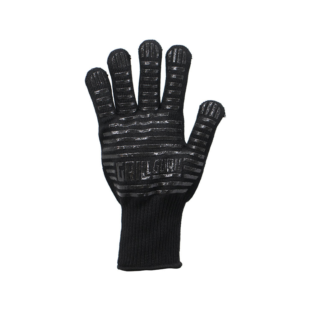 Silicone aramid heat resistant bbq gloves