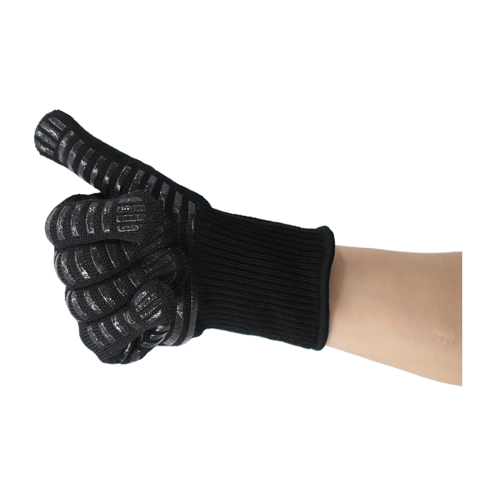 Silicone aramid heat resistant bbq gloves