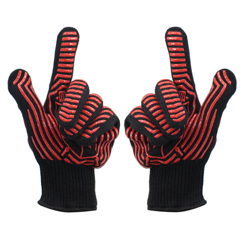 5 Fingers short aramid heat resistant bbq gloves