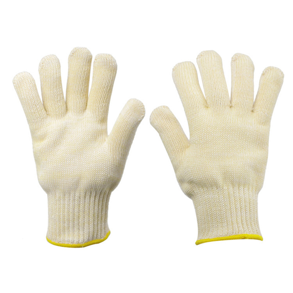 Extreme heat resistant aramid silicone gloves