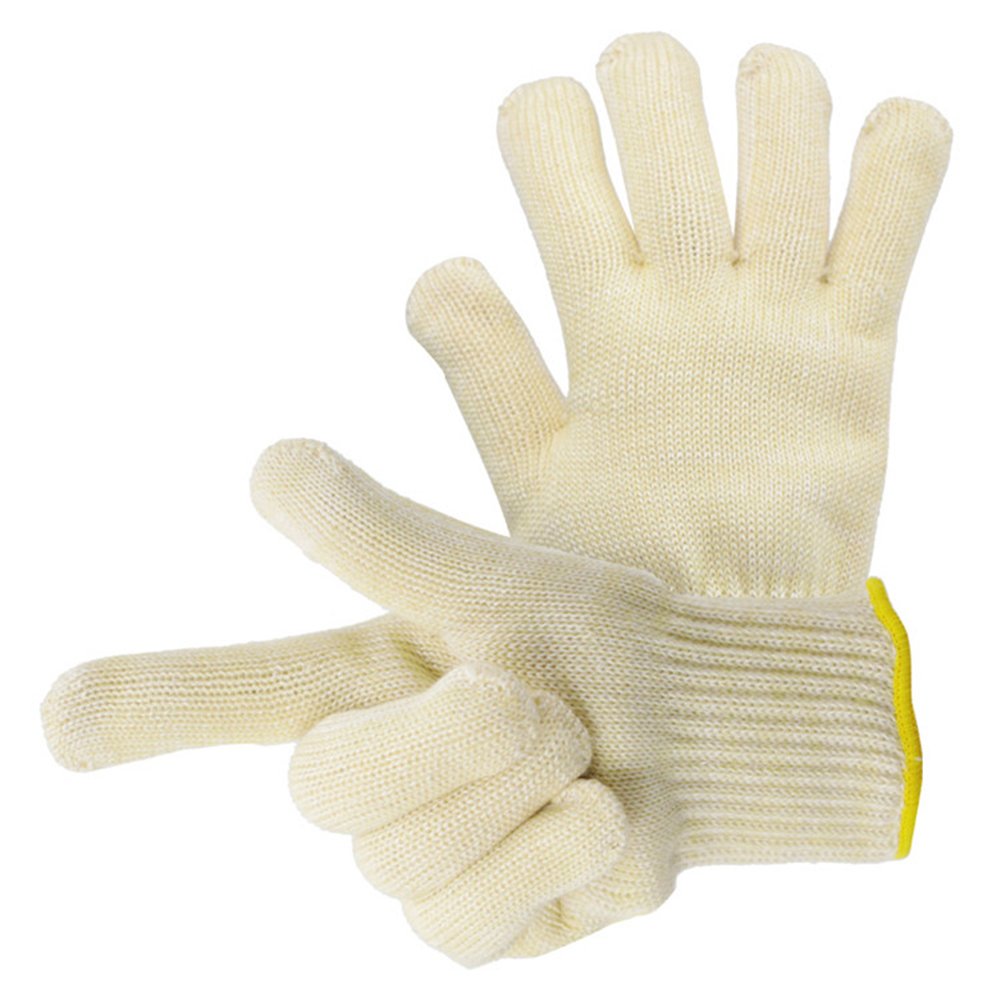 Extreme heat resistant aramid silicone gloves
