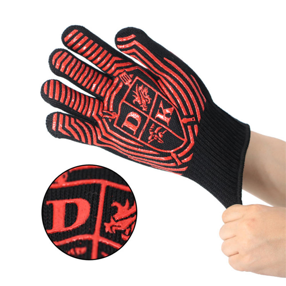 5 Fingers short aramid heat resistant bbq gloves