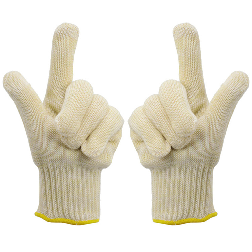 Extreme heat resistant aramid silicone gloves