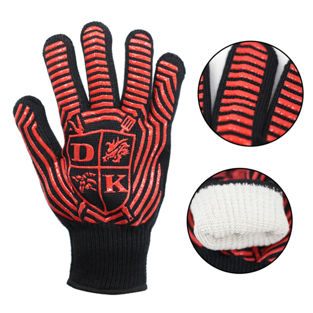 5 Fingers short aramid heat resistant bbq gloves