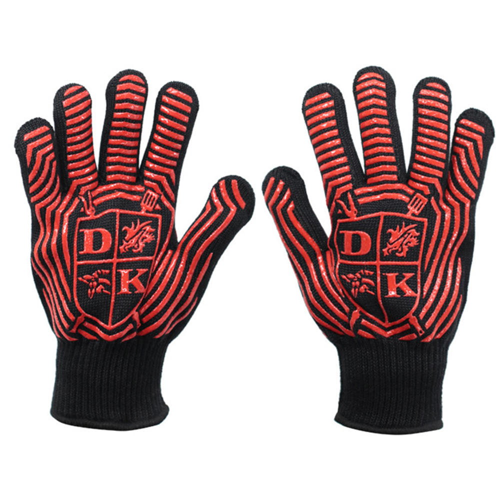 5 Fingers short aramid heat resistant bbq gloves