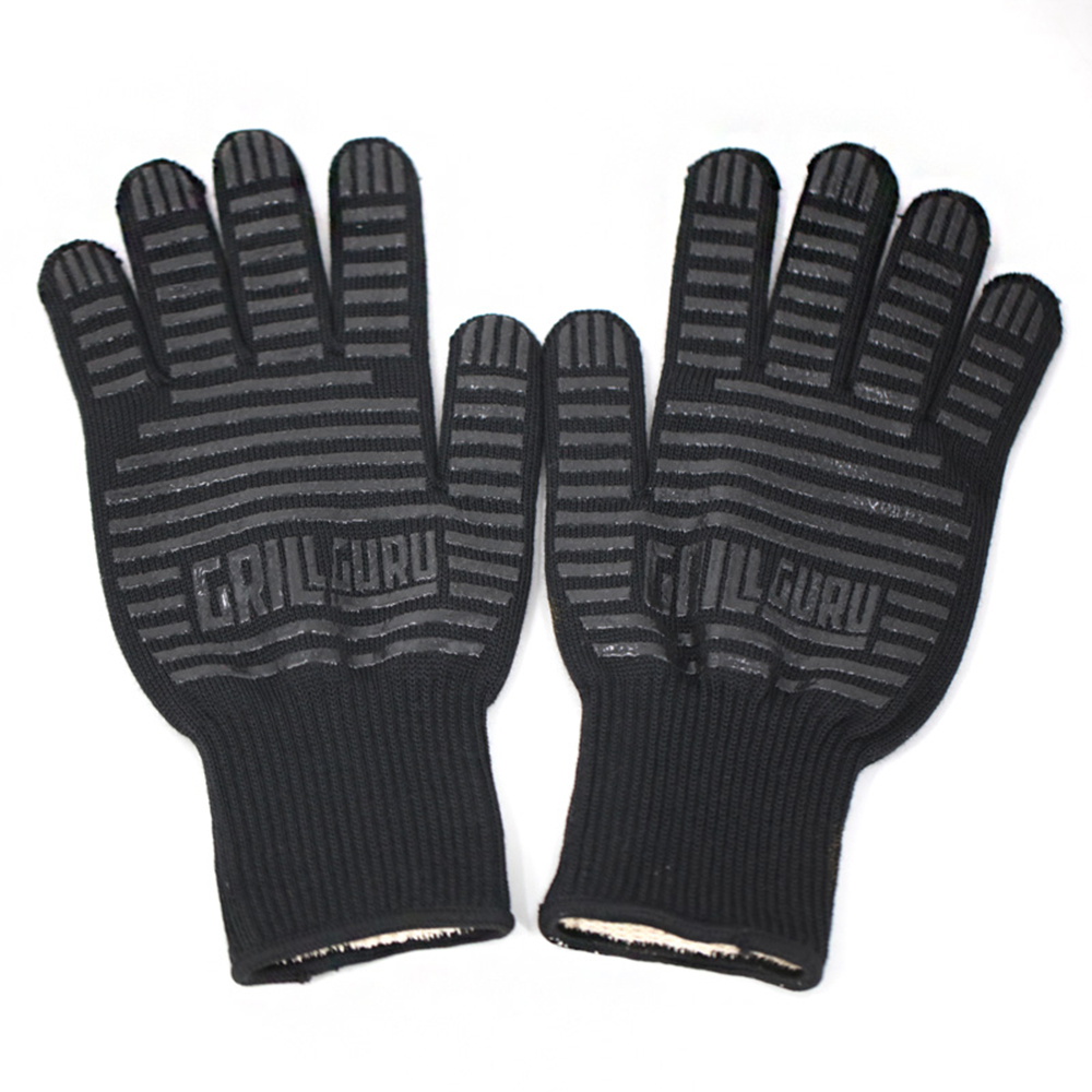 Silicone aramid heat resistant bbq gloves